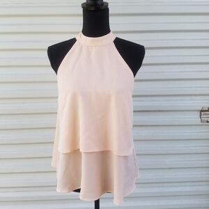 True destiny tie back peach tank top